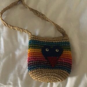 Little girl play bag from coasts Rica.